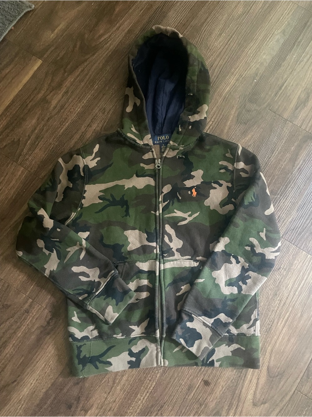 Polo by Ralph Lauren Men's Green Camo Zip-Up Hoodie Jacket